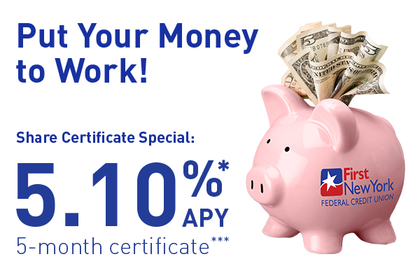 Share Certificate Promo with First New Federal Credit Union